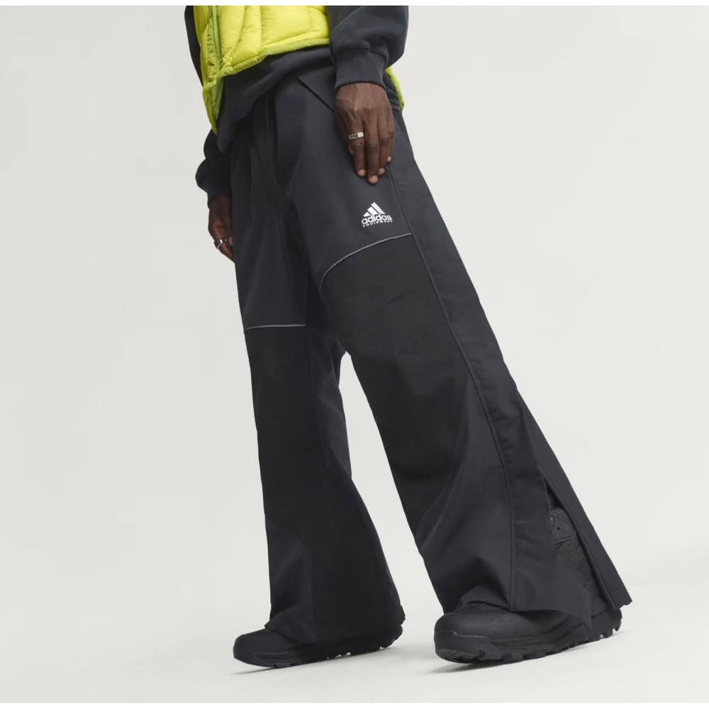 Mens Size Large Adidas Equipment Snow Ski Pants Black Ankle Slit Outdoor JV7657